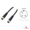 M5 Female to Female Straight Cable, 3-pin, with pin layout M5 Female to Female Straight Cable, 3-pin, with pin layout