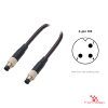 M5 Male to Male Straight Cable, 3-pin, with pin layout M5 Male to Male Straight Cable, 3-pin, with pin layout