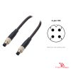 M5 Male to Male Straight Cable, 4-pin, with pin layout M5 Male to Male Straight Cable, 4-pin, with pin layout