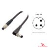 M5 Male Straight to Male Right-Angle Cable, 3-pin, with pin layout M5 Male Straight to Male Right-Angle Cable, 3-pin, with pin layout