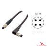 M5 Male Straight to Male Right-Angle Cable, 4-pin, with pin layout M5 Male Straight to Male Right-Angle Cable, 4-pin, with pin layout