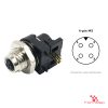 M5 Panel-Mount Receptacle, PCB Pins, female right-angle, front mount, 4-pin M5 Panel-Mount Receptacle, PCB Pins, female right-angle, front mount, 4-pin