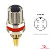 M5 Panel-Mount Receptacle, Solder Cups, female straight, rear mount, 4-pin M5 Panel-Mount Receptacle, Solder Cups, female straight, rear mount, 4-pin