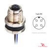 M5 Panel-Mount Receptacle, Pre-Wired Leads, female straight, front mount, 4-pin M5 Panel-Mount Receptacle, Pre-Wired Leads, female straight, front mount, 4-pin