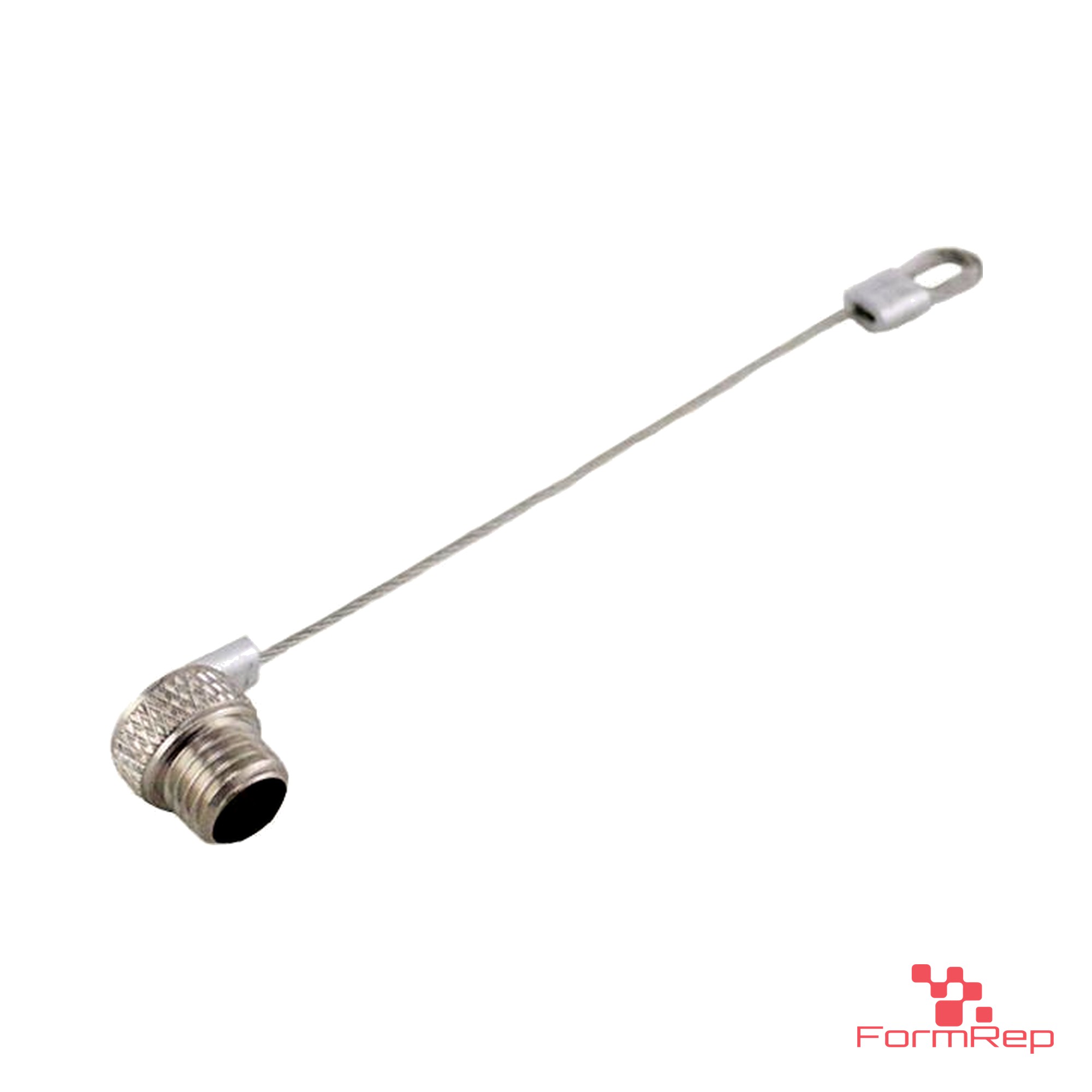 M8 protective cap, external thread, nickel-plated brass, tethered