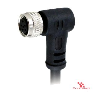 M8 Female Right-Angle Molded Cable, Single-Ended