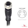 M8 Female Straight Molded Cable, Single-Ended, 4-pin A-coded M8 Female Straight Molded Cable, Single-Ended, 4-pin A-coded