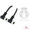 M8 Female to Female Right-Angle Cable, 4-pin A-coded M8 Female to Female Right-Angle Cable, 4-pin A-coded