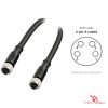 M8 Female to Female Straight Cable, 4-pin A-coded