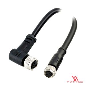 M8 Female Straight to Female Right-Angle Cable