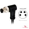 M8 Male Right-Angle Molded Cable, Single-Ended, 4-pin A-coded M8 Male Right-Angle Molded Cable, Single-Ended, 4-pin A-coded