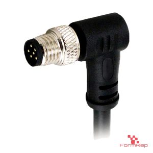 M8 Male Right-Angle Molded Cable, Single-Ended