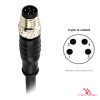M8 Male Straight Molded Cable, Single-Ended, 4-pin A-coded
