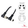 M8 Male Right-Angle to Female Right-Angle Cable, 4-pin A-coded M8 Male Right-Angle to Female Right-Angle Cable, 4-pin A-coded