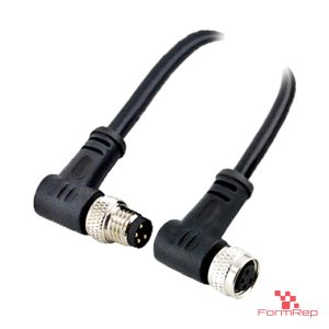 M8 Male Right-Angle to Female Right-Angle Cable