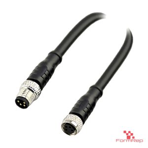 M8 Male to Female Straight Extension Cable