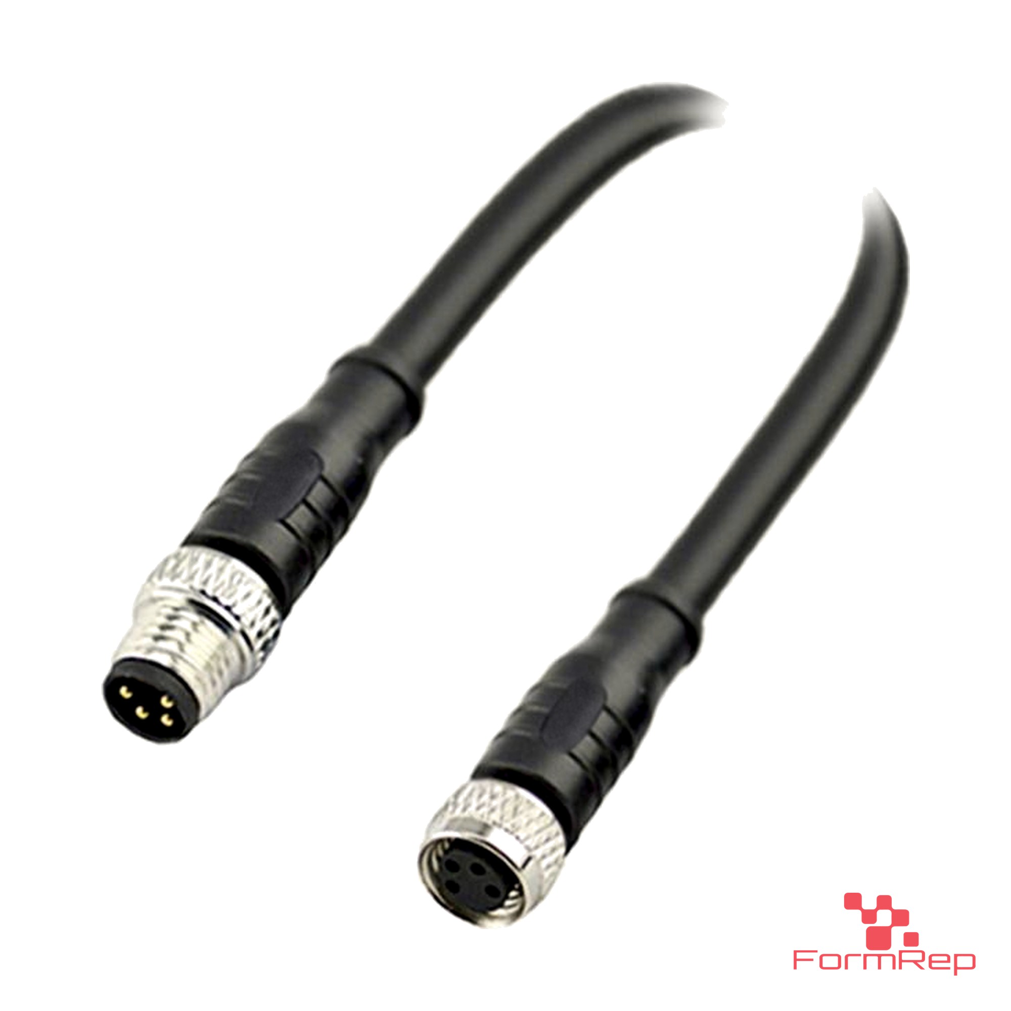 M8 Male to Female Straight Extension Cable