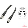 M8 Male to Male Straight Cable, 4-pin A-coded