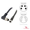 M8 Male Right-Angle to Female Straight Cable, 4-pin A-coded M8 Male Right-Angle to Female Straight Cable, 4-pin A-coded