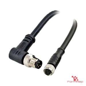 M8 Male Right-Angle to Female Straight Cable