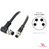 M8 Male Straight to Male Right-Angle Cable, 4-pin A-coded M8 Male Straight to Male Right-Angle Cable, 4-pin A-coded