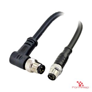 M8 Male Straight to Male Right-Angle Cable