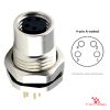 M8 Panel-Mount Receptacle, PCB Pins, female straight, front mount, 4-pin A-coded M8 Panel-Mount Receptacle, PCB Pins, female straight, front mount, 4-pin A-coded