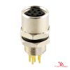 M8 Panel-Mount Receptacle, PCB Pins, female straight, rear mount M8 Panel-Mount Receptacle, PCB Pins, female straight, rear mount