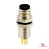 M8 Panel-Mount Receptacle, PCB Pins, male straight, rear mount M8 Panel-Mount Receptacle, PCB Pins, male straight, rear mount