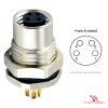 M8 Panel-Mount Receptacle, Solder Cups, female straight, front mount, 4-pin A-coded M8 Panel-Mount Receptacle, Solder Cups, female straight, front mount, 4-pin A-coded