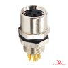 M8 Panel-Mount Receptacle, Solder Cups, female straight, rear mount M8 Panel-Mount Receptacle, Solder Cups, female straight, rear mount
