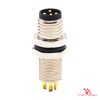 M8 Panel-Mount Receptacle, Solder Cups, male straight, rear mount M8 Panel-Mount Receptacle, Solder Cups, male straight, rear mount