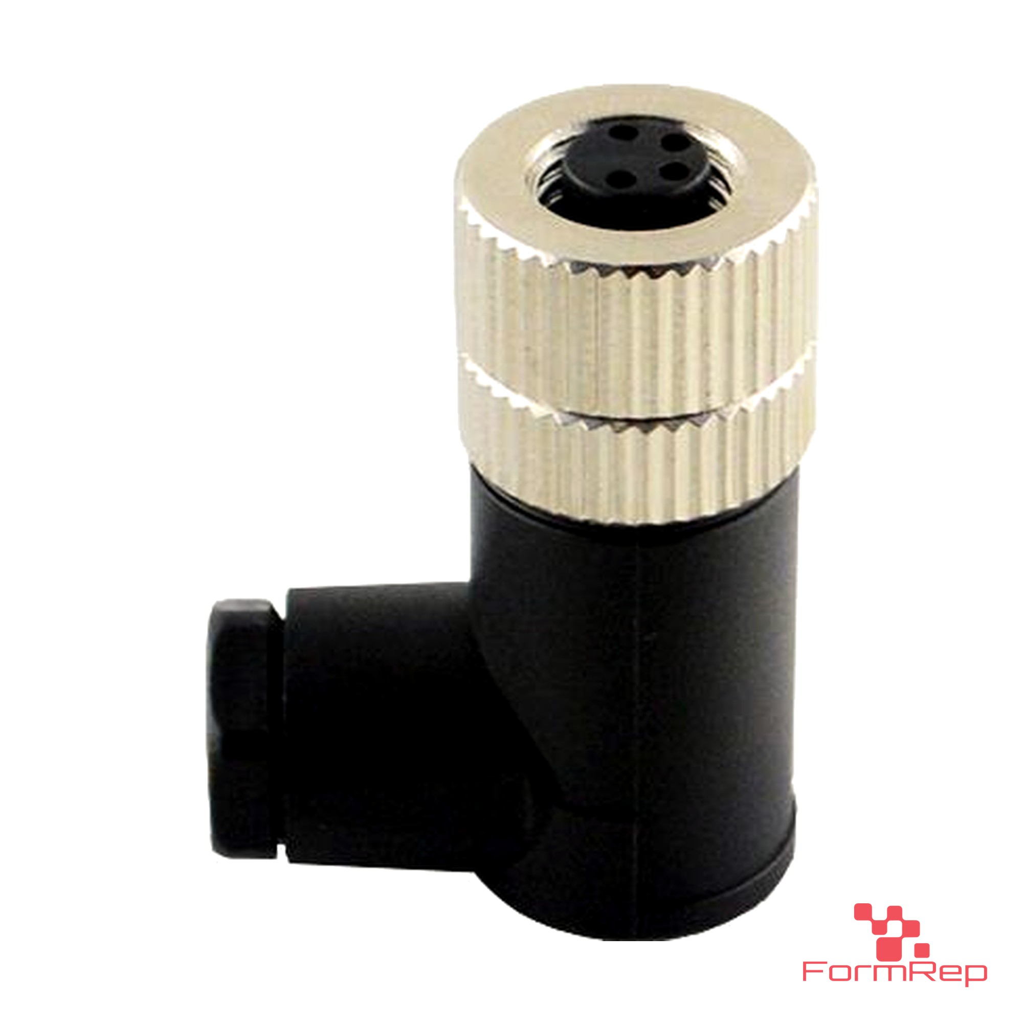 M8 A-Coded Field-Attachable Connector, Solder Termination, female right-angle M8 A-Coded Field-Attachable Connector, Solder Termination, female right-angle