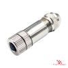 M8 A-Coded Field-Attachable Connector, Metal, Shielded, female straight M8 A-Coded Field-Attachable Connector, Metal, Shielded, female straight