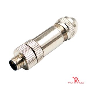 M8 A-Coded Field-Attachable Connector, Metal, Shielded, male straight