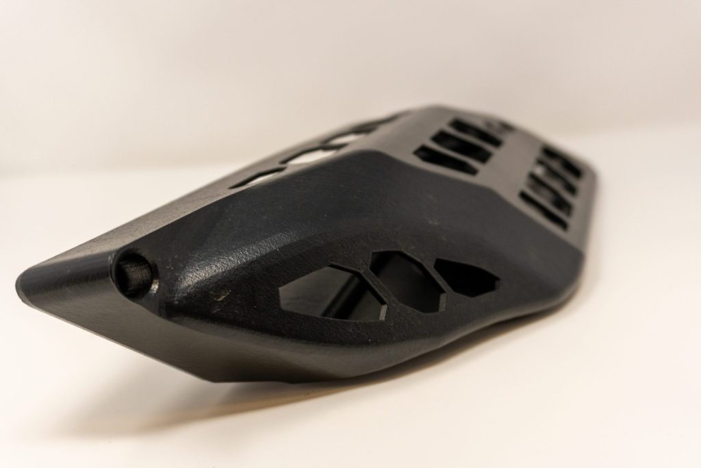 Black molded vented housing
