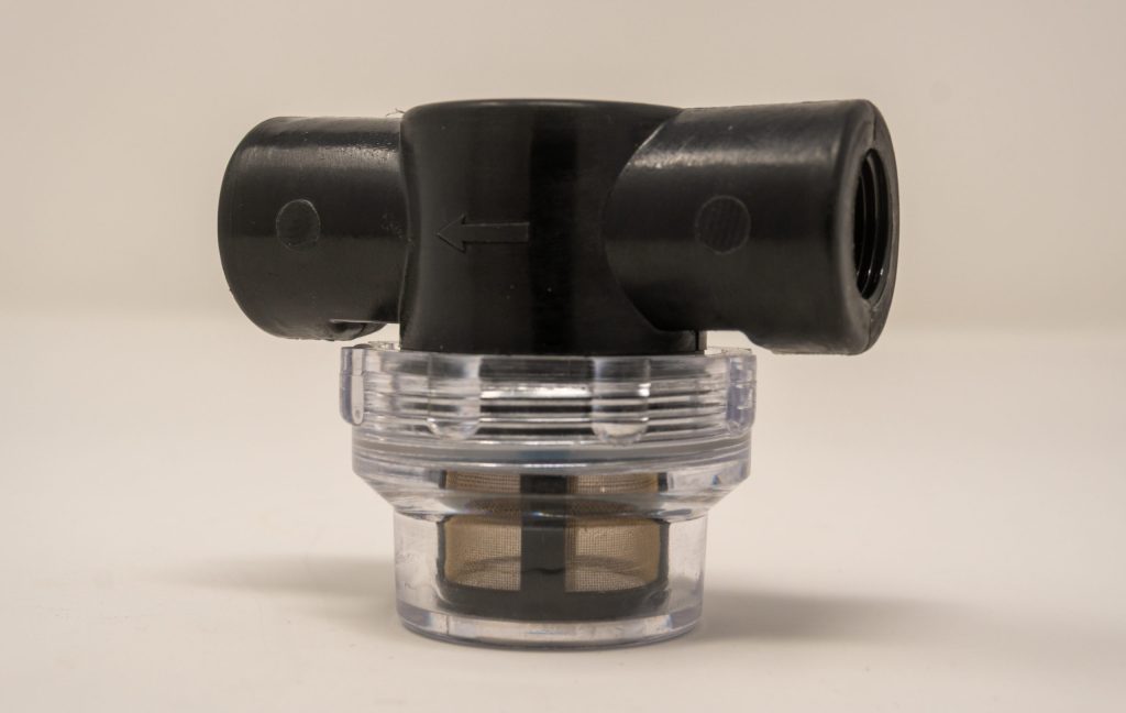 Molded filter housing with clear bowl