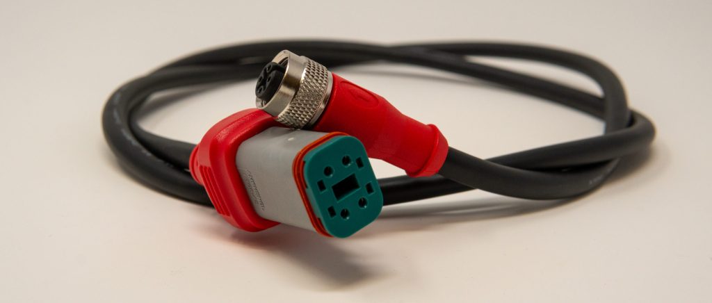 Overmolded cable assembly with red DT connector