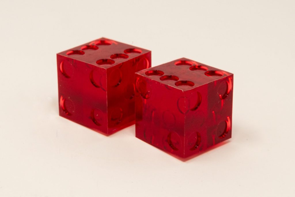 Red translucent molded cubes