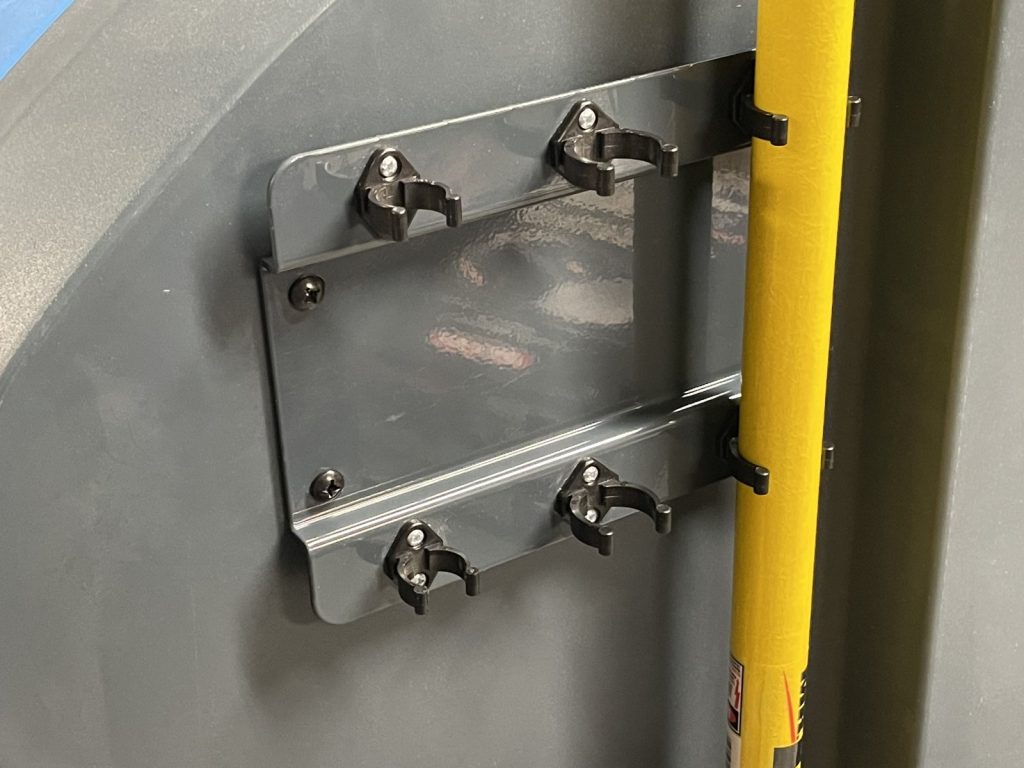 Original tool holder: powder-coated sheet metal plate with individual clips screwed on